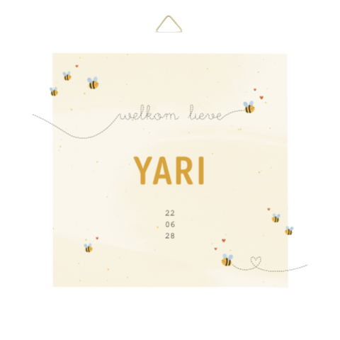 geboortetegeltje met schattige bijtjes