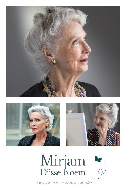 Rouwkaart met fotocollage