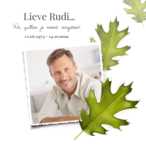 Gedachteniskaartje bladeren