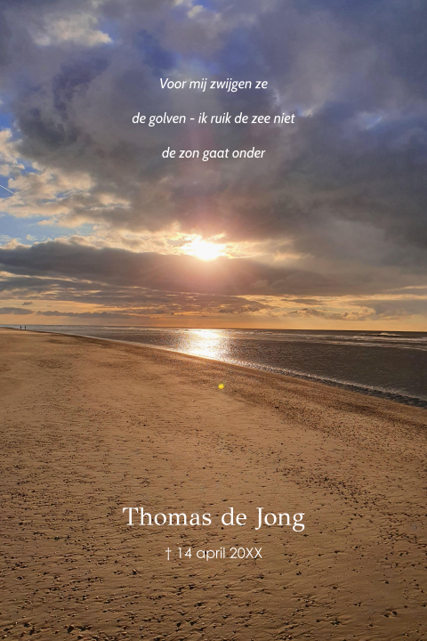 Rouwkaart duinen zee