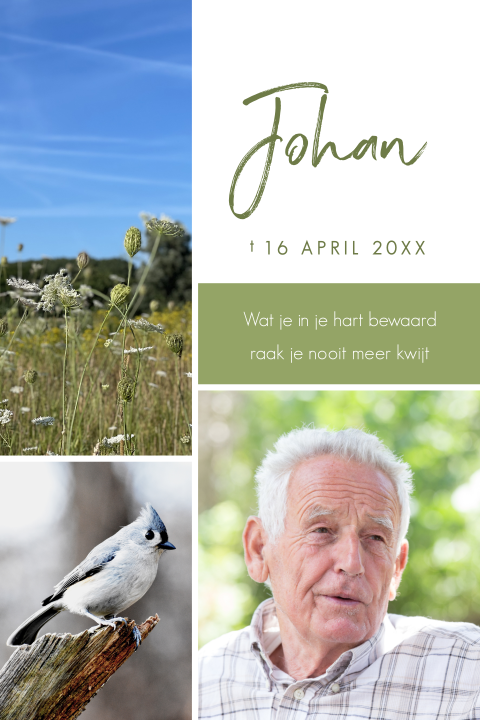 Rouwkaart fotocollage