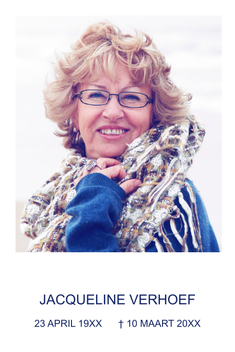 Gedachteniskaartje persoonlijke foto