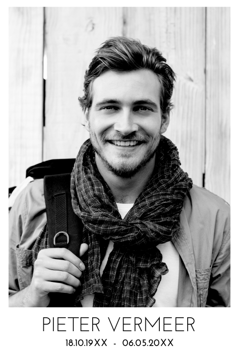 Gedachteniskaartje persoonlijke foto