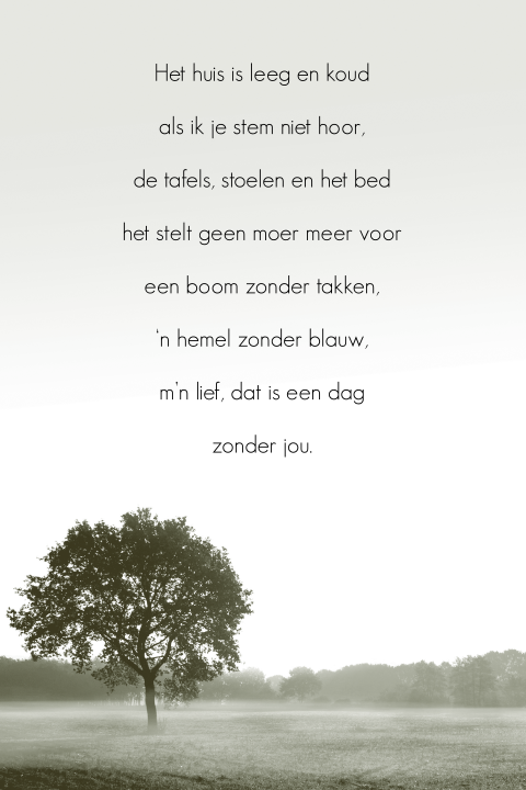 Gedachteniskaartje natuur foto tekst gedicht