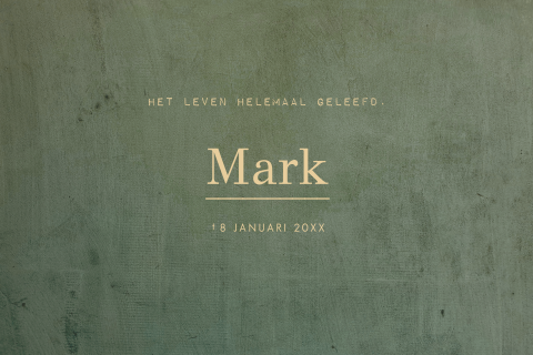 Rouwkaart typografisch