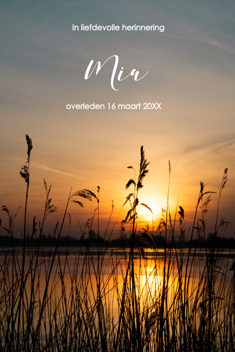 Rouwkaart zonsopgang