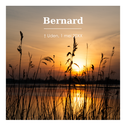 Rouwkaart zonsopgang