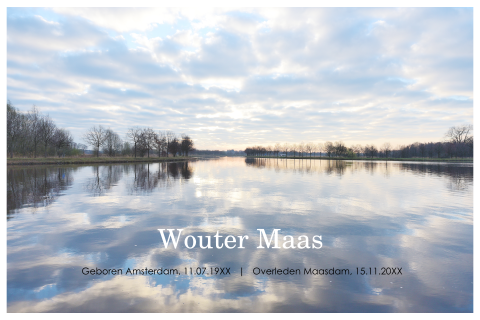 Rouwkaart reflectie lucht