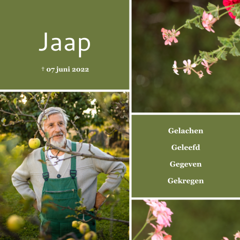 Rouwkaart fotocollage