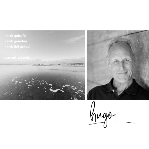 Gedachteniskaartje collage zwart-wit