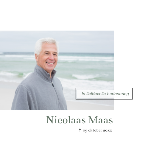 Rouwkaart persoonlijke foto