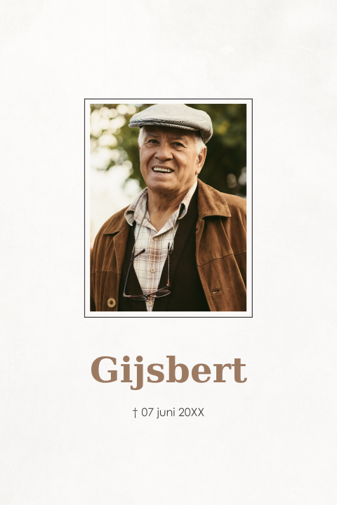 Gedachteniskaartje persoonlijke foto