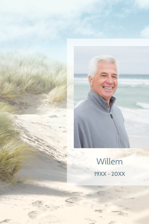 Rouwkaart foto zee duinen