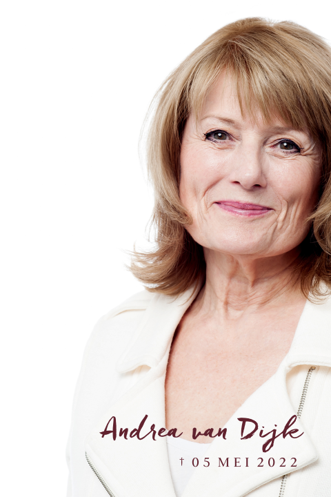 Gedachteniskaartje persoonlijke foto