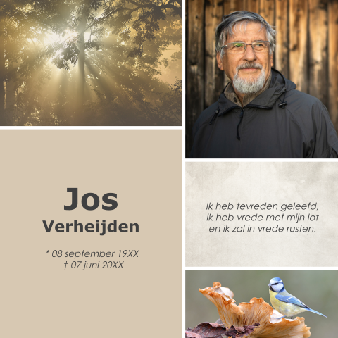 Rouwkaart fotocollage