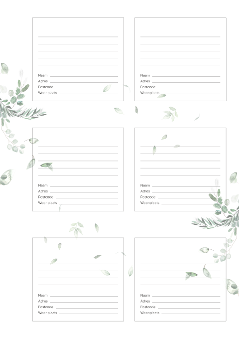 Condoleanceblad Bladeren