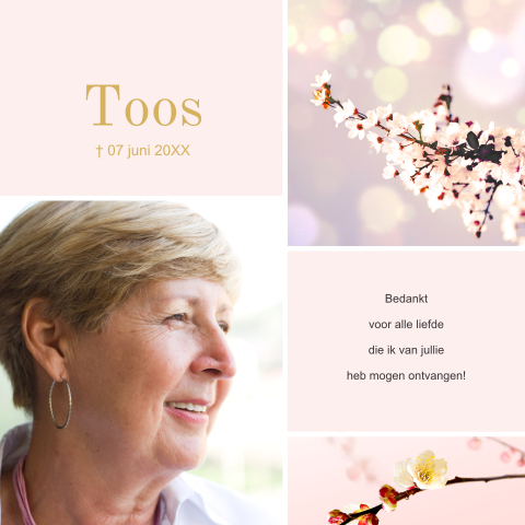 Rouwkaart fotocollage