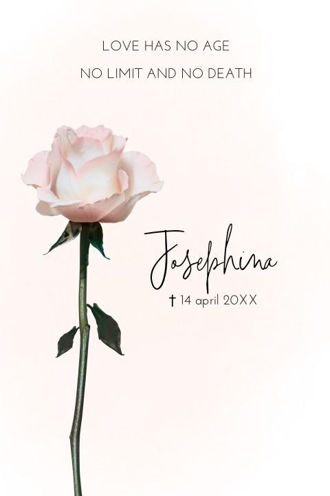 Rouwkaart roos