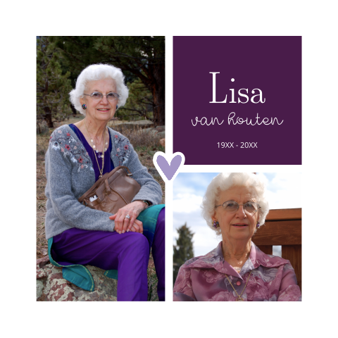 Rouwkaart vlakverdeling foto modern