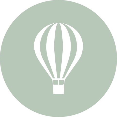 Sluitsticker geboortekaartje jongen luchtballon groen