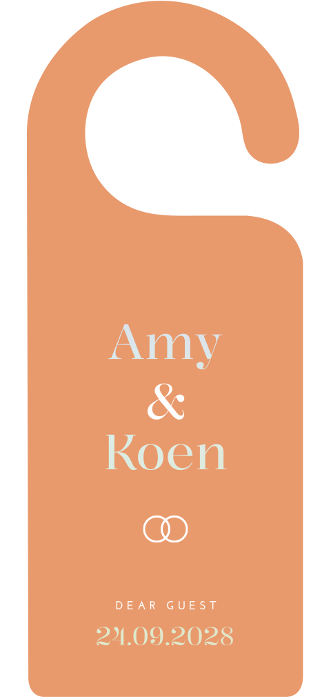 Deurhanger vorm bruiloft wave colors