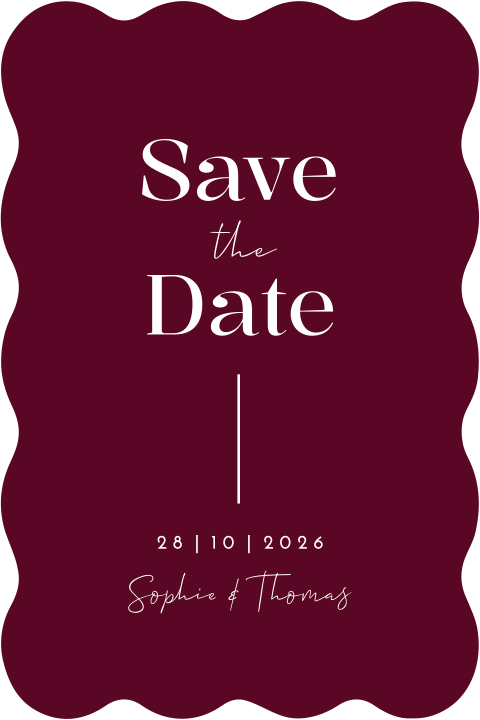 Save the date kaart golf stans burgundy