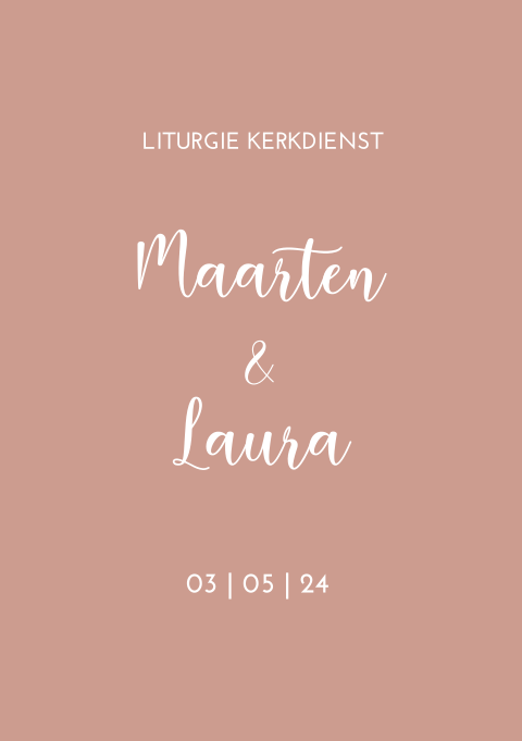 Liturgie boekje trouwdienst Romantic Peach