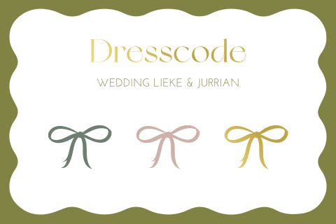 Dresscode kaartje bruiloft Chic Bow