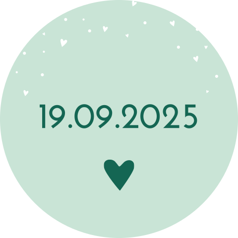 Sluitsticker geboortekaartje Nick groen hartjes geboortedatum