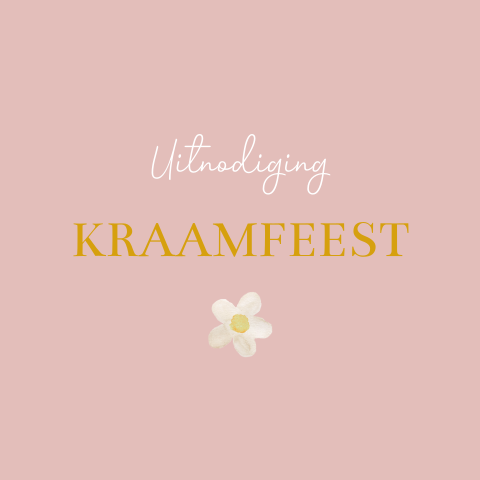 Kraamfeest uitnodiging Lauri bloemen romantisch roze