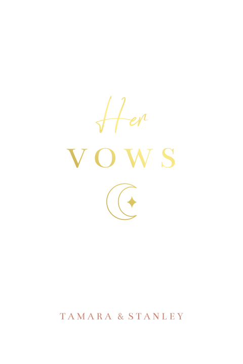 Geloftenboekje bruiloft goudfolie italian boho her vows