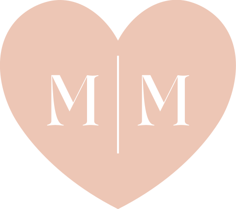 Sluitsticker trouwkaart hartje Mike & Maxime roze trouwlogo