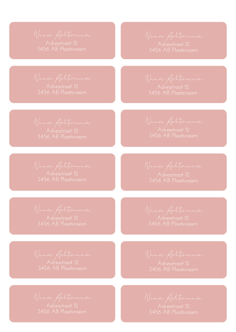 Adresstickers trouwkaart rond Colorful Love