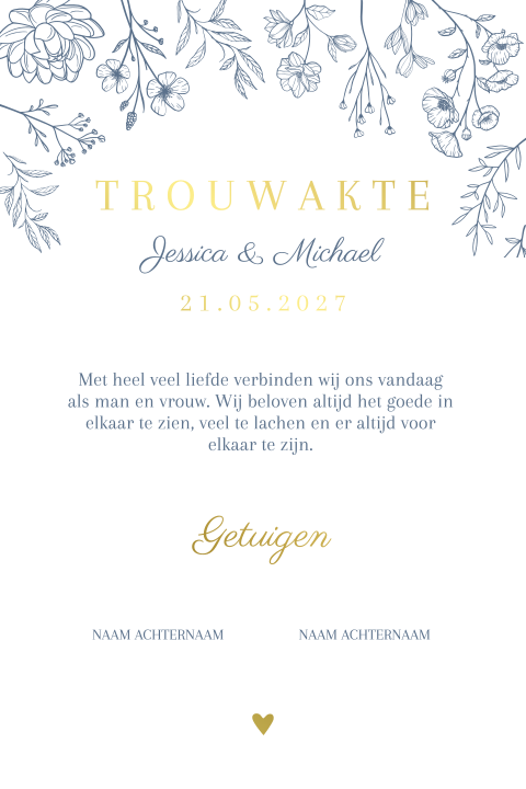 Trouwakte bruiloft ceremonie Elegant Bloom
