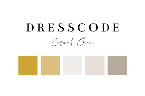 Dresscode kaartje kleuren beige goud