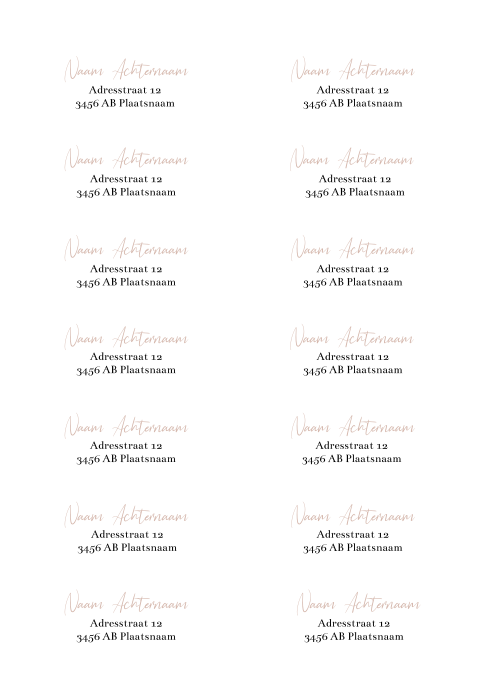 Adresstickers geboortekaartje rond Sofie labelkaart