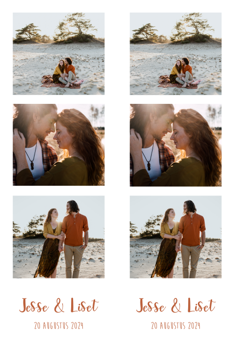 DIY fotostrip 2 stuks trouwen - Foto's van jullie loveshoot