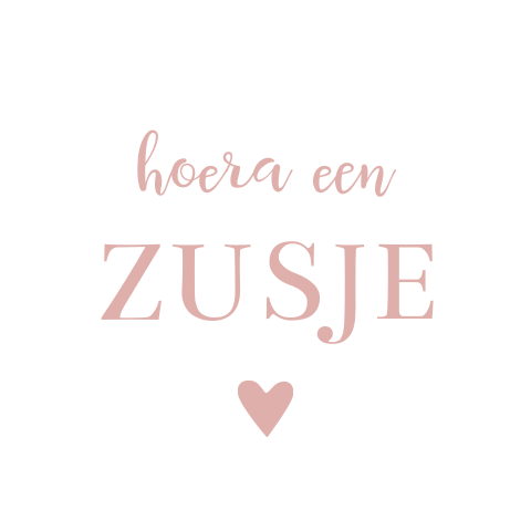 Sluitsticker geboortekaartje meisje hoera zusje roze
