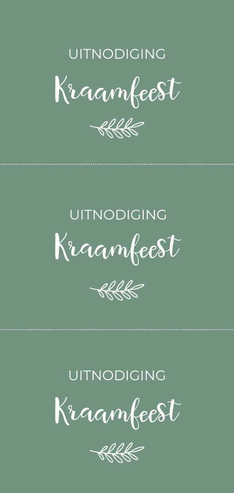Kraamfeest uitnodiging kaartje groen 3 stuks per kaart