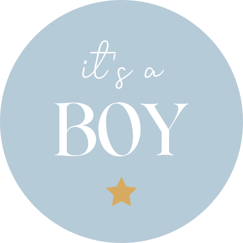 Sluitsticker geboortekaartje Jonah its a boy ster