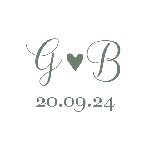 Sluitsticker trouwkaart Gijsbert & Brenda wit trouwlogo groen