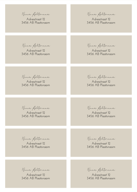 Adresstickers trouwkaart True Elegance
