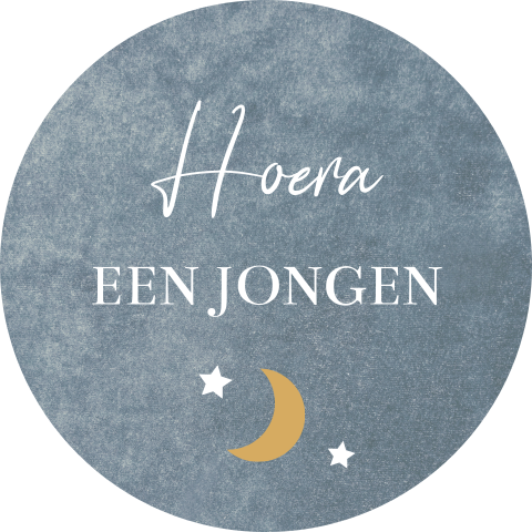 Sluitsticker geboortekaartje Daan blauw velvet
