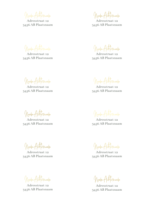 Adresstickers trouwkaart recht Modern Green