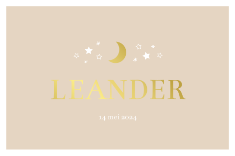 Geboortekaartje met sterrenhemel goudfolie neutraal