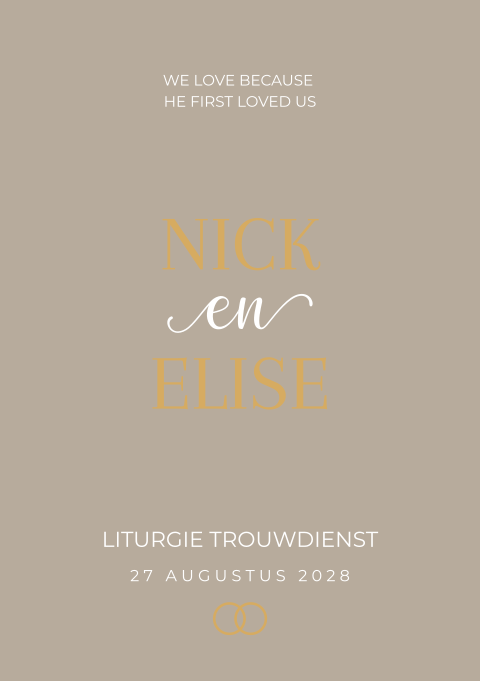 Liturgie boekje trouwdienst romantisch Elegant Waves
