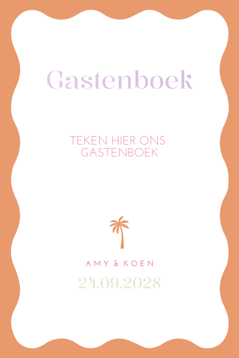 Kaart bij gastenboek - Wavy Colors