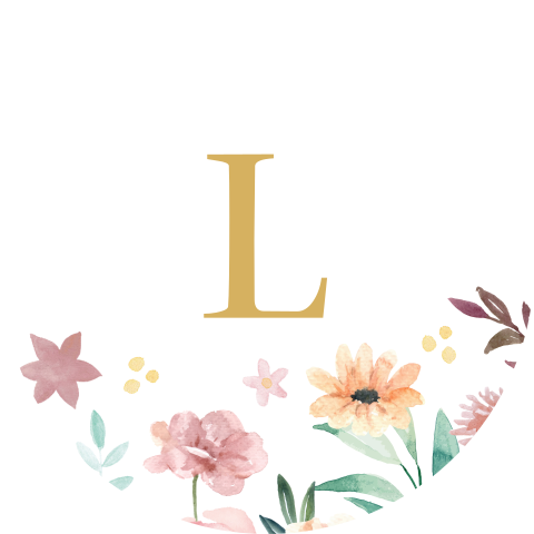 Sluitsticker geboortekaartje Lauri wit bloemen letter