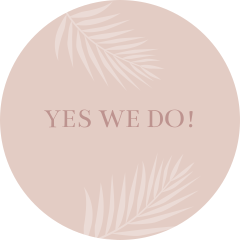 Sluitsticker trouwkaart Alex & Lotte botanisch oudroze yes we do