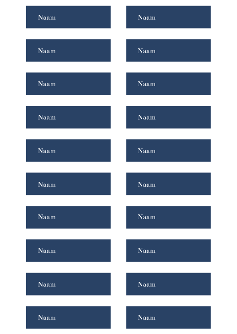 Naamkaartjes bruiloft labels blauw